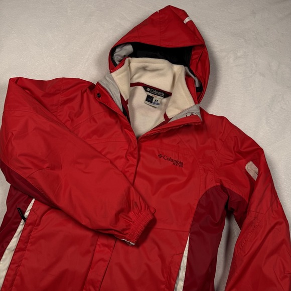 Columbia Jackets & Blazers - Columbia Jacket Womens Medium Red Interchange 3-in-1 Fleece Hooded Storm Dry Ski